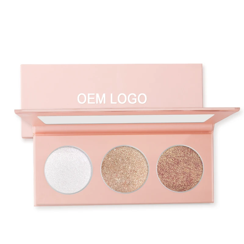 

Customized Private Label High Pigmented 3 Colors Highlight Palette