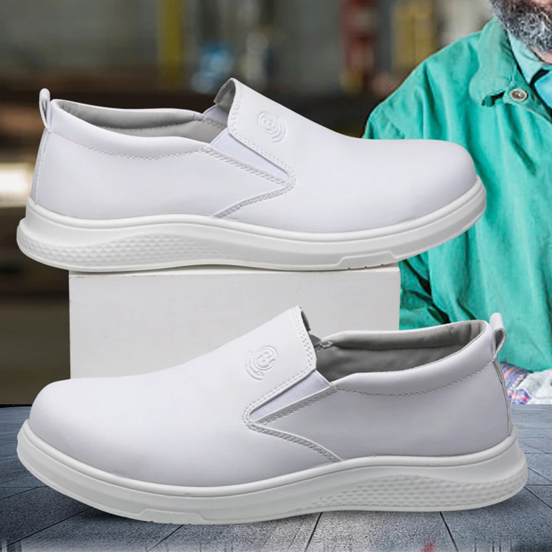 

RTS in stock comfortable lightweight anti smash work boots esd safety shoes white shoes for work in restaurant