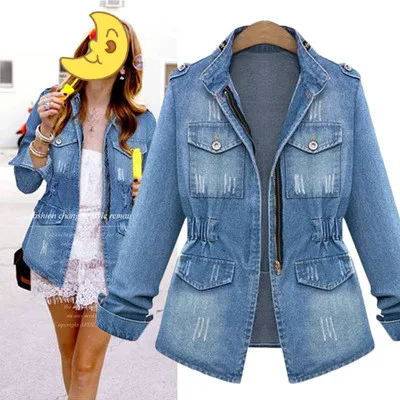 

10% Off High Quality Plus Size 5XL Autumn Long Sleeve Jeans Coat Denim Jackets Women Casual Denim Outwear Tops