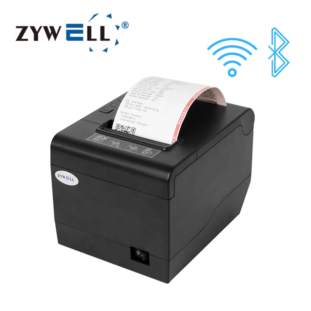 

Custom Receipt POS Printer ZYWELL 80 mm USB Bluetooth WIFI Thermal Bill Ticket Printer