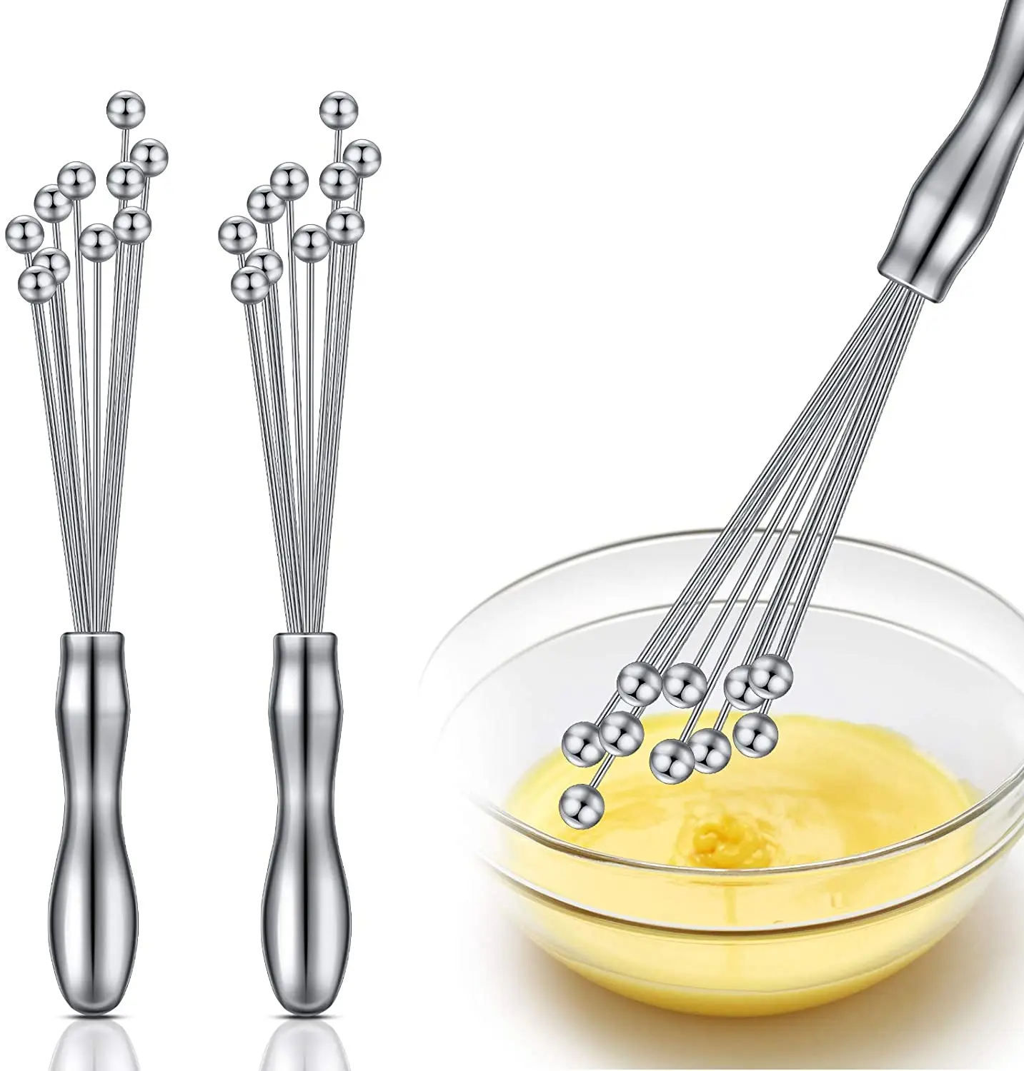 

Top Supplier hand whisk Portable egg beater Stainless Steel Whisk Kitchen Household mini whisk ball