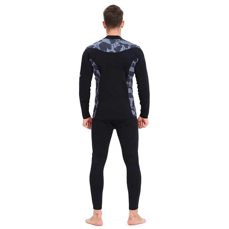
2 MM Two Piece Surfing Wetsuits Anti-UV Neoprene Long Sleeve Men Diving Wetsuit 
