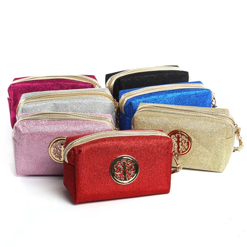 

multifunction travel metal decoration bling nylon waterproof clutch glitter cosmetic organiser bag, Customized