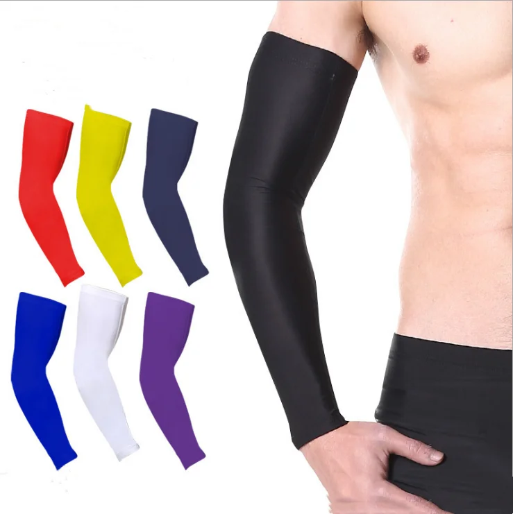 

Sports Safety UV Protective Cooling Arm Sleeves for Basketball Football, Black red white blue