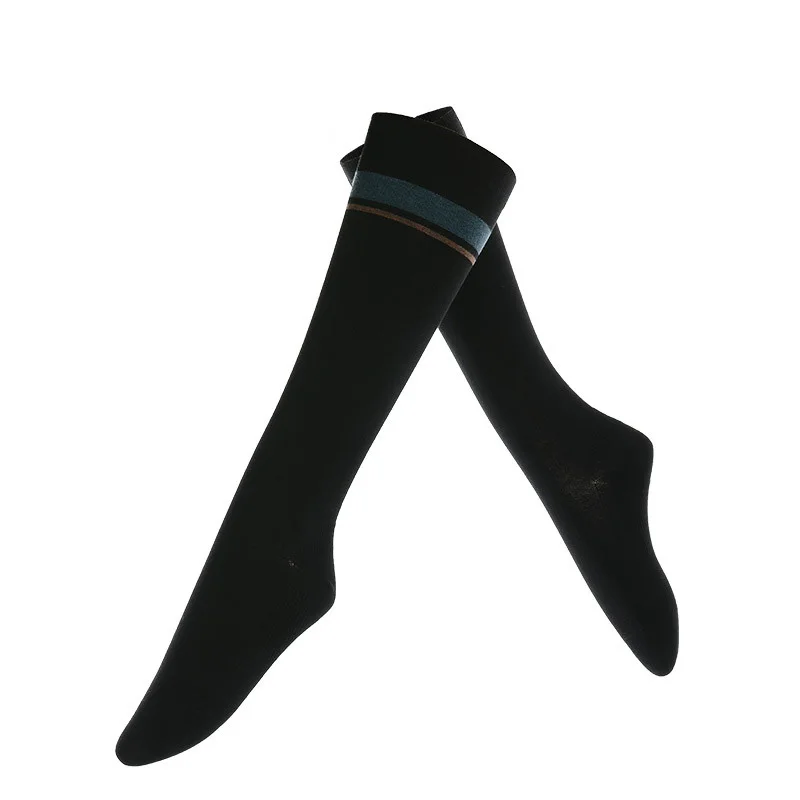 

Compression long tube socks 2 stripes combed cotton comfortable classic type women socks sport