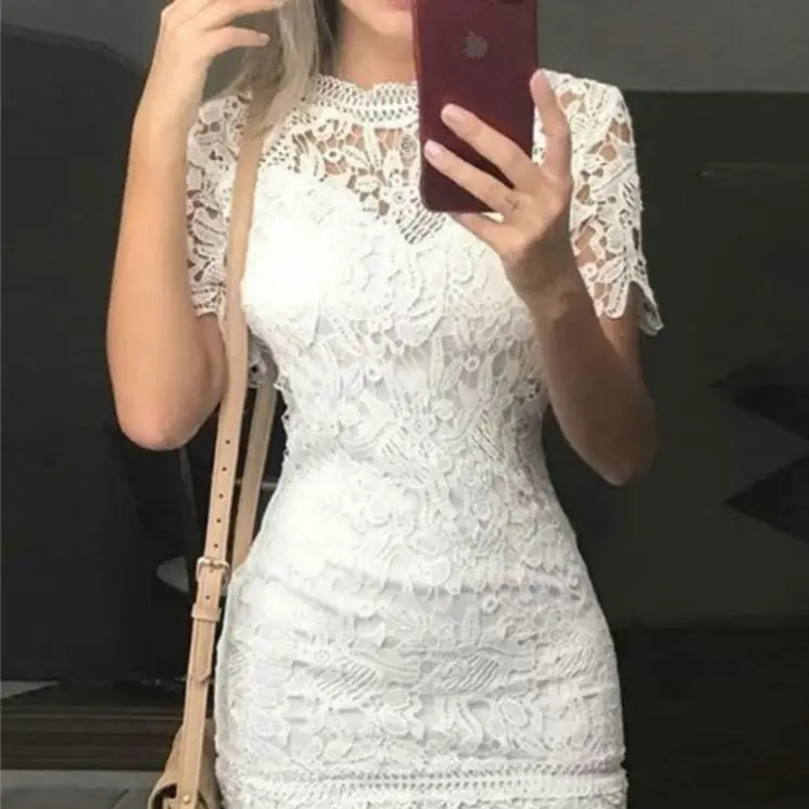 

wholesale fashional clothing women evening lace white formal dresses