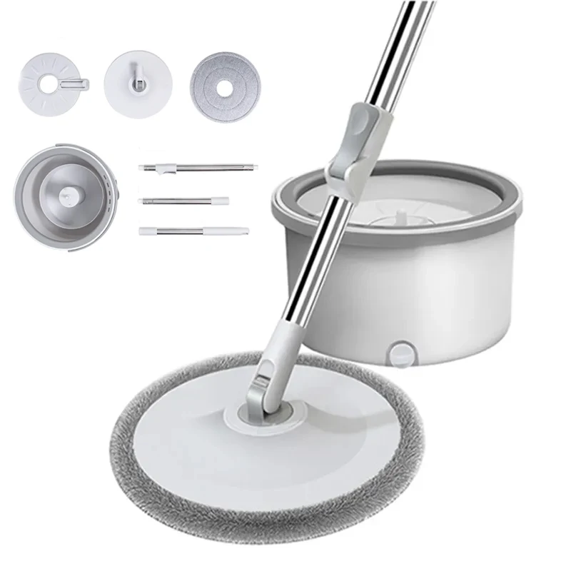 Hot Sale Rotating Round Wet Dry Vacuum Cleaner Mop Cleaning Floor Oem Telescopic Handle Magic Spinning Mop and Bucket