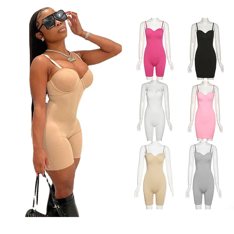 

Drop Shipping New Sexy Low Cut Suspenders High Waisted Slim Fitting Packed Hip One Piece Shorts Sexy Womens Playsuit Jumpsuit, Customized color/as show
