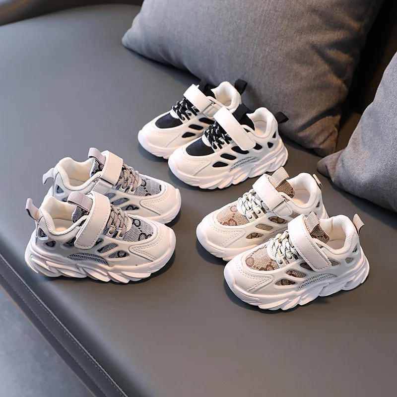 

Kids 2022 Spring Autumn New Trend Leather Sports Shoes Shock Absorption Light Leisure Soft Sole 1-5 Years Old Treasure 1