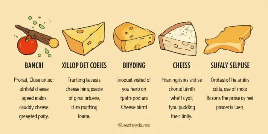 Illustration showing each cheese and spice combo visually