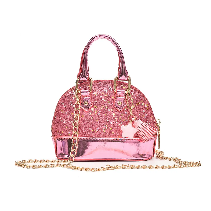 

Whoesale small glitter PU purse fashion little girls messenger bags with chain, As picture show