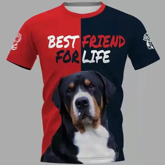 

2021 Fashion Round Neck Men's Short Sleeve T-shirt 3D Digital Printed T-shirt