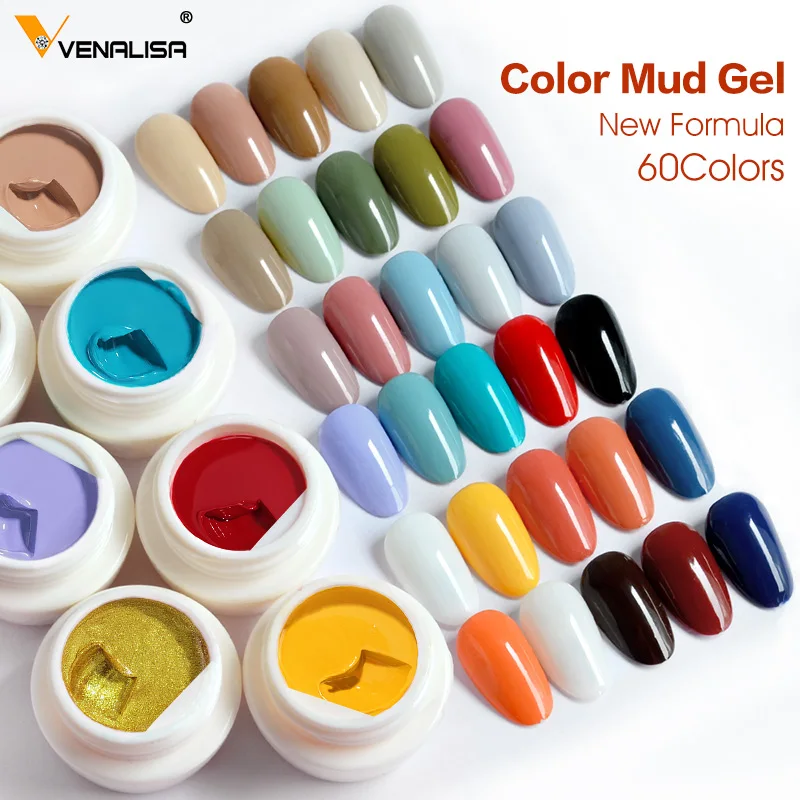 

2022 Venalisa 60 colors mud Gel Paints Ink 5g Nail Art Design Drawing Gel UV LED Soak Off UV Painting Gel one Kit stroke