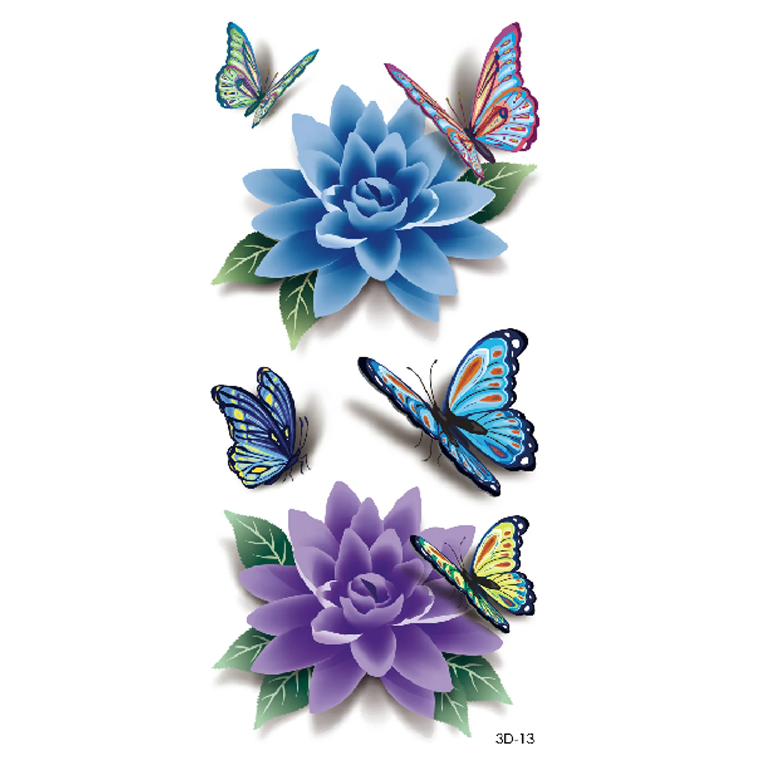 

Customized purple flower half arm temporary waterproof tattoo sticker, Cmyk