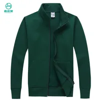 

JHM W32 Men Clothing Manufacturer Fashion 100% Cotton Zip Up Green Sweatshirt With Pocket