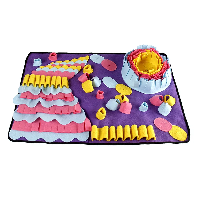 

COLLABOR Snuffling Puzzle Nose Work Snuffle Mat Toy for Dogs Pet Interactive Educational Sniffing Mat, As pic or customized