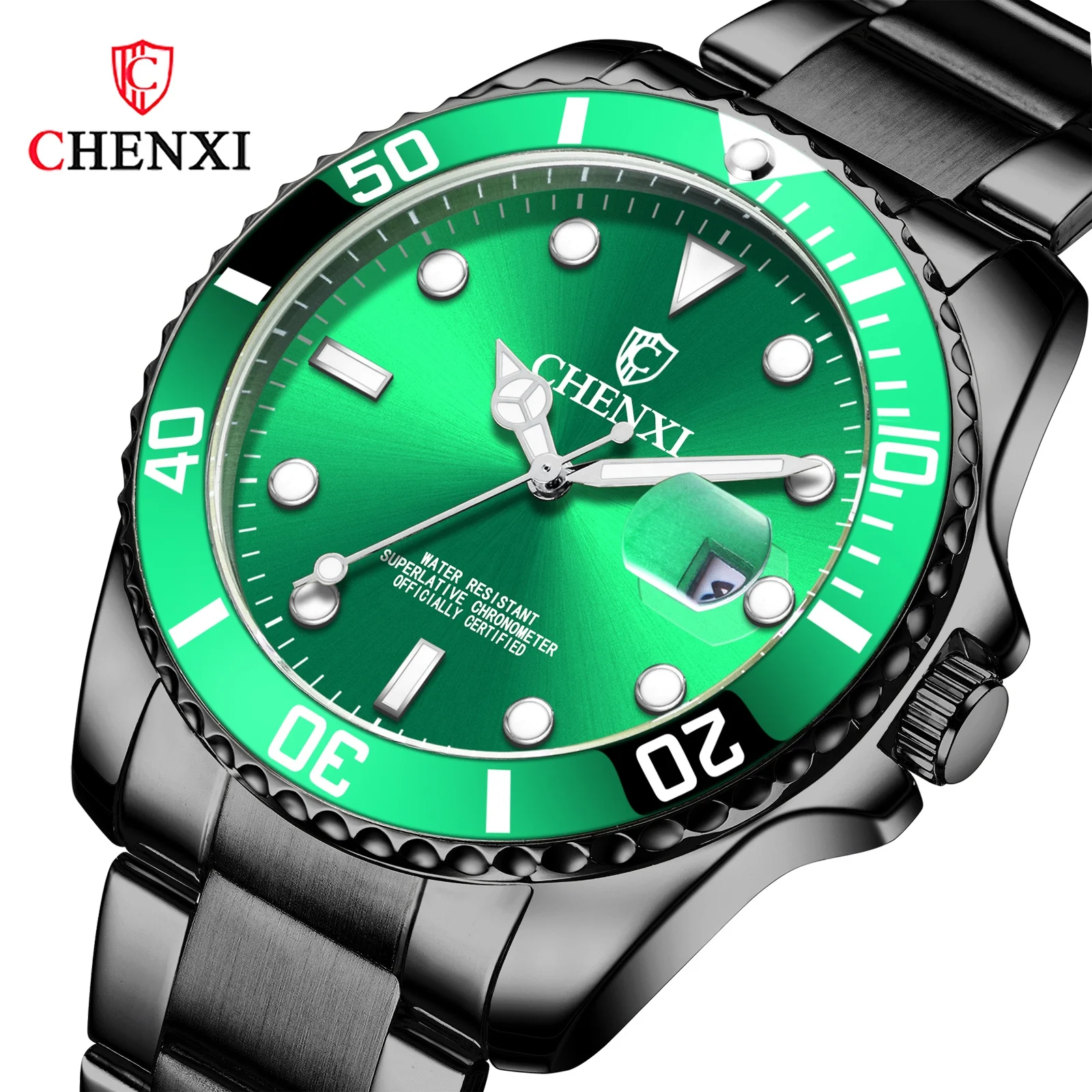 

Sports Watches Men Wrist New Fashion Black Diving Calendar Display Chronograph Luminous Quartz Watches Men Wrist Private Label, Mix