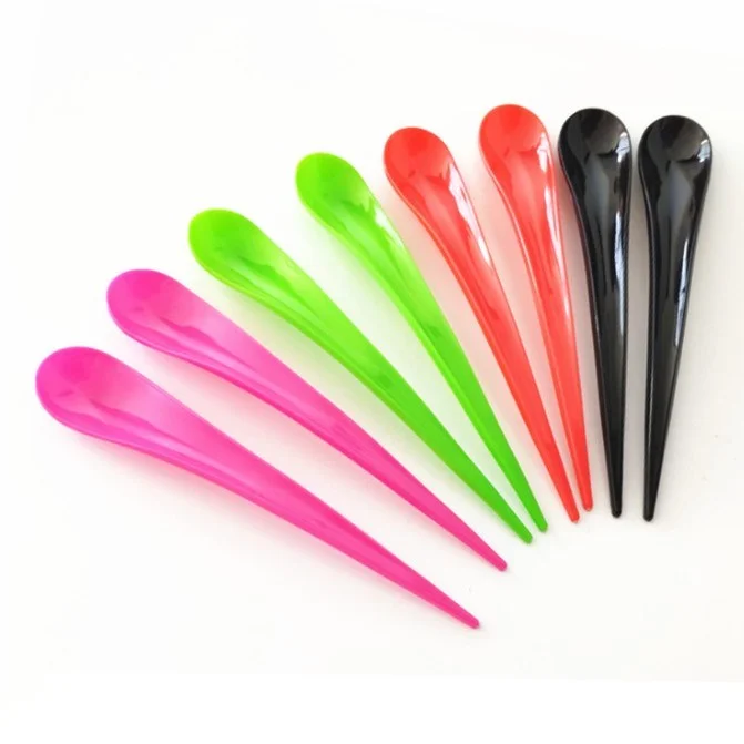 

Disposable Plastic Long Handle Ice Cream Spoon, Green, blue, red, black, sky blue