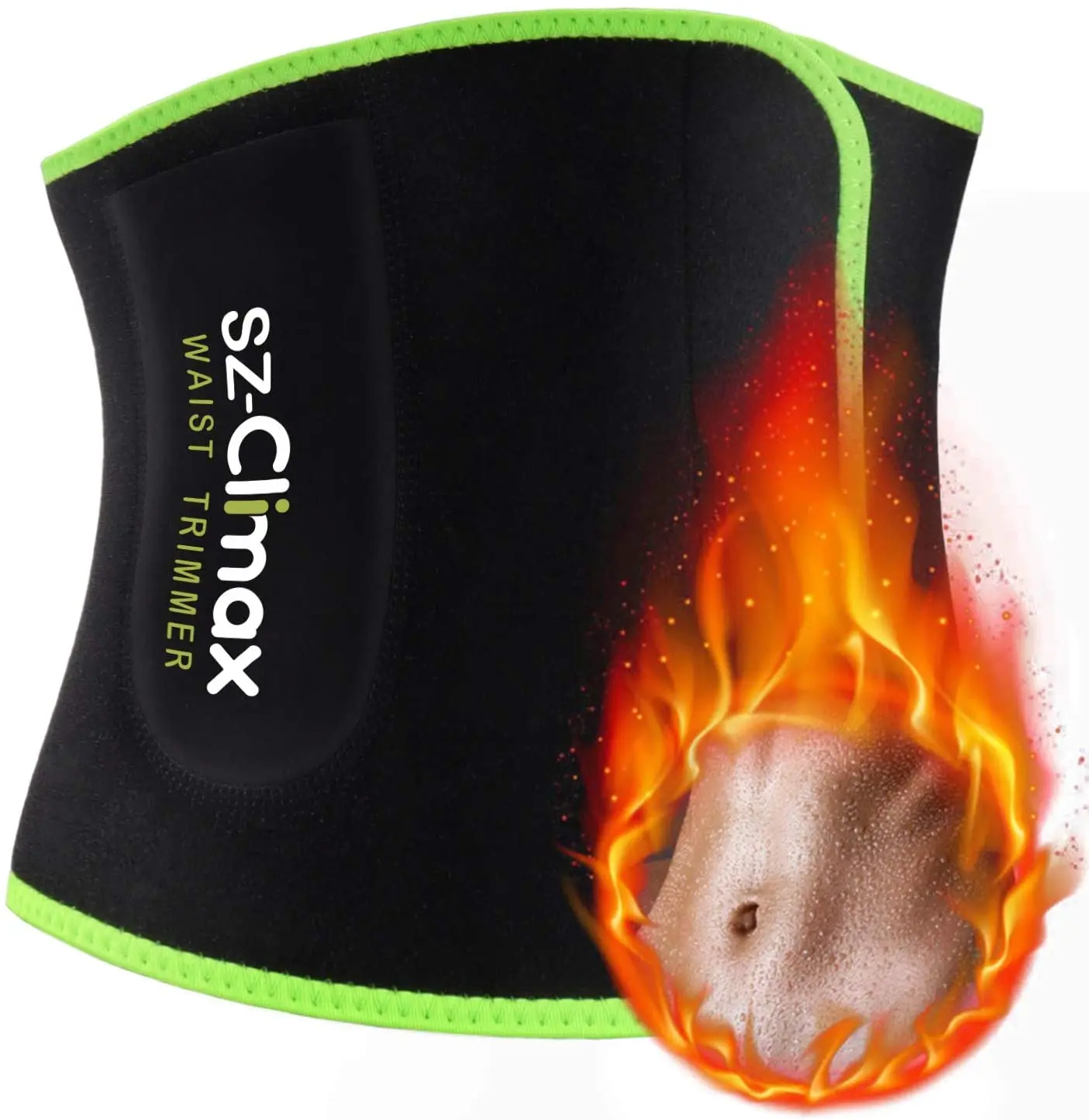 

New Style Adjustable Neoprene Waist Sweat Trimmer Support Belt with Pocket, Black