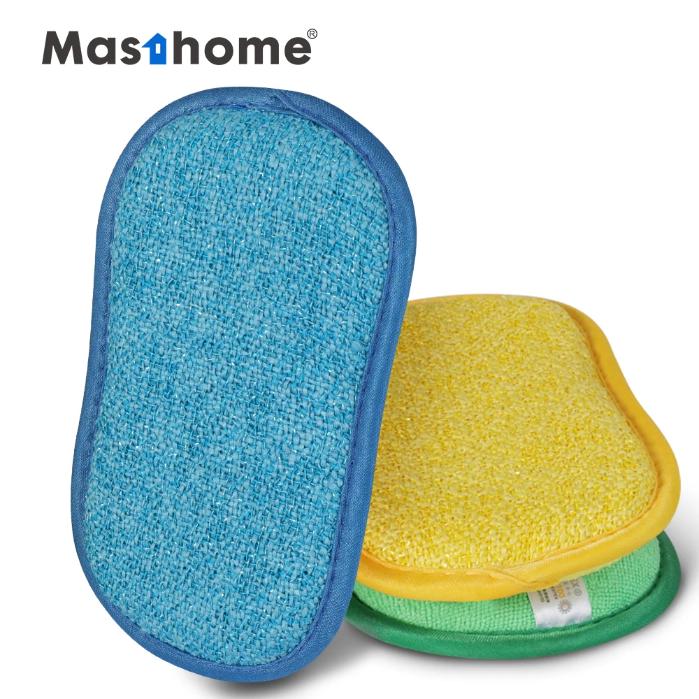 

Masthome Microfiber Double-Sided Absorbent Antibacterial Kitchen Sponge Rag Dish Washing Brush, Customized color