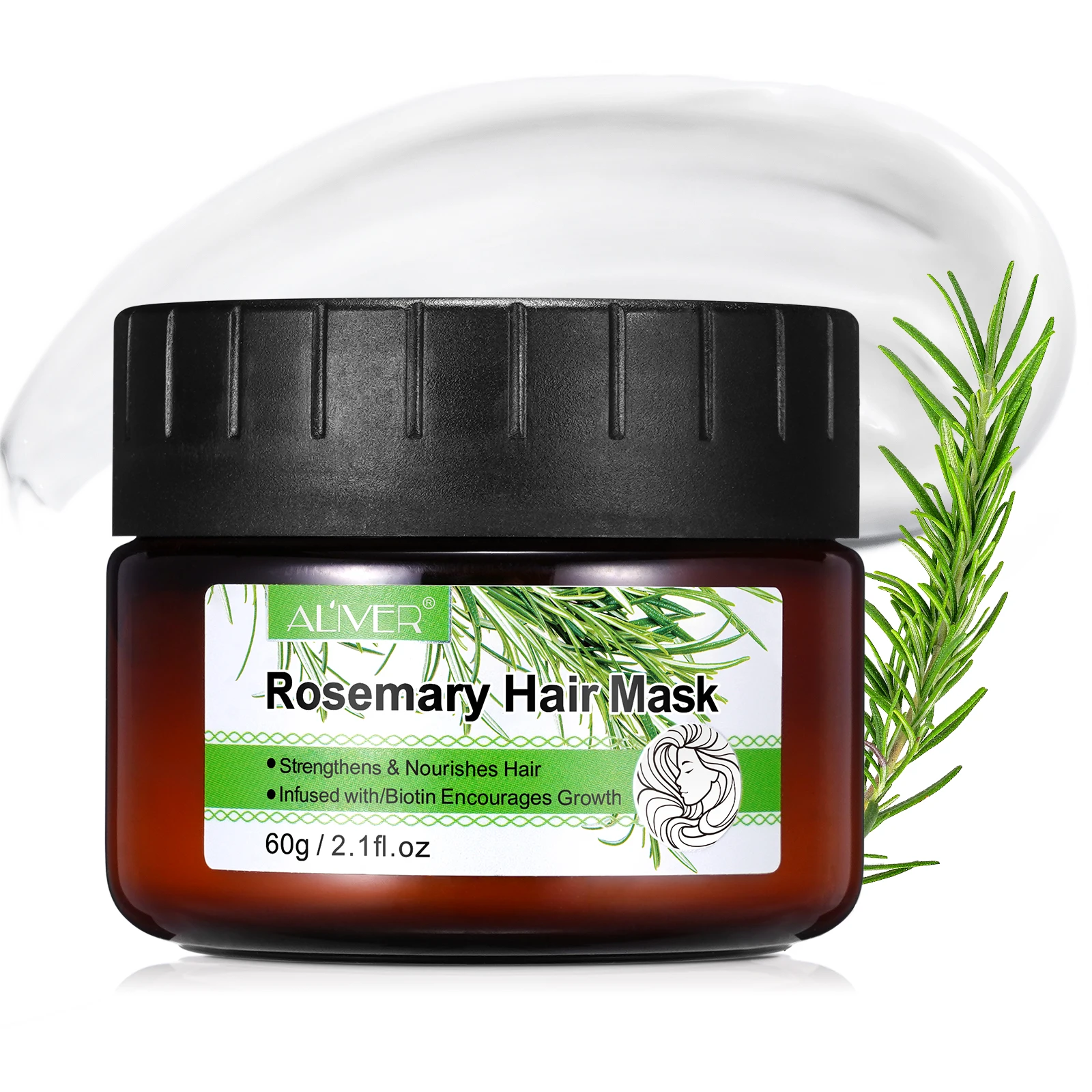 

Cruelty-free and Vegan Deep Conditioning Rosemary Oil Hair Mask Hair Treatment with Rosemary Oil for Dry Damaged Hair