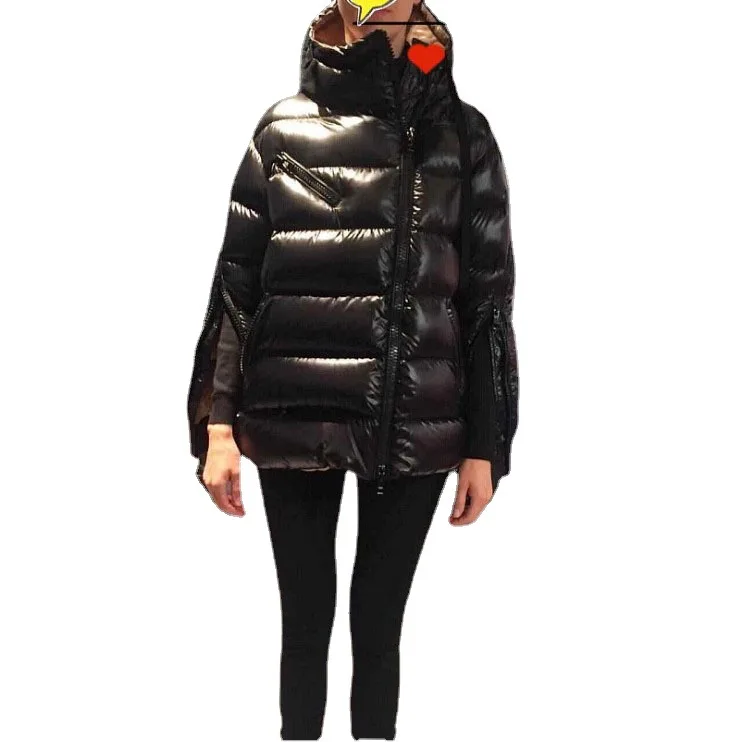

Winter Wholesale Custom Glossy Bubble Detachable Thick Puff Jacket Moncleres White Duck Down Women Coat
