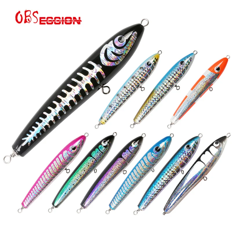 

WD101 90g Fishing Lure Pencil Popping Fishing Top Water Floating Large Artificial Bait Wood Lure Stick Bait Pencil