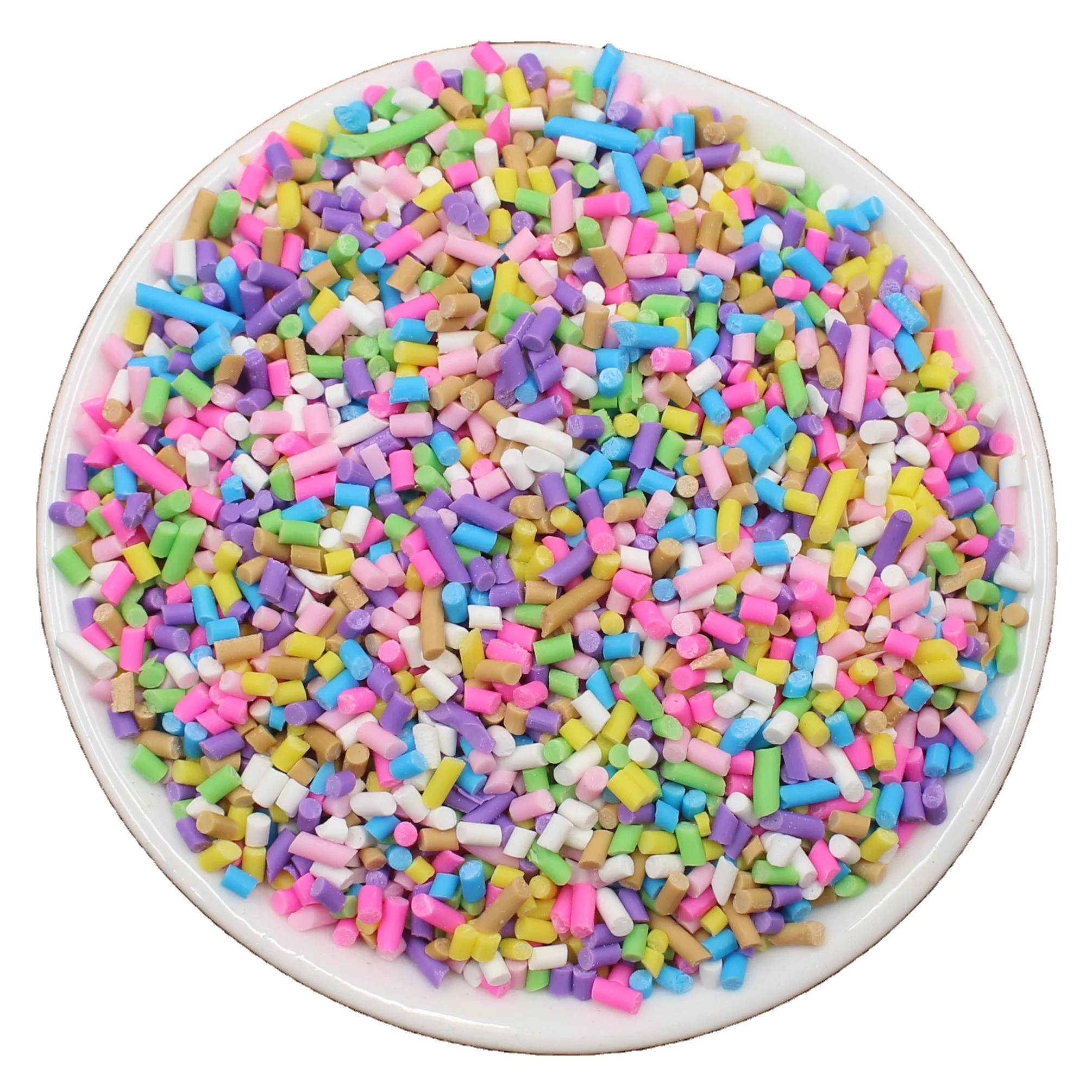 Wholesale 3-5mm Multi Colors Shot Candy Polymer Clay Sprinkles Figurine for DIY Cake Decoration Kids Crafts Jewelry Making