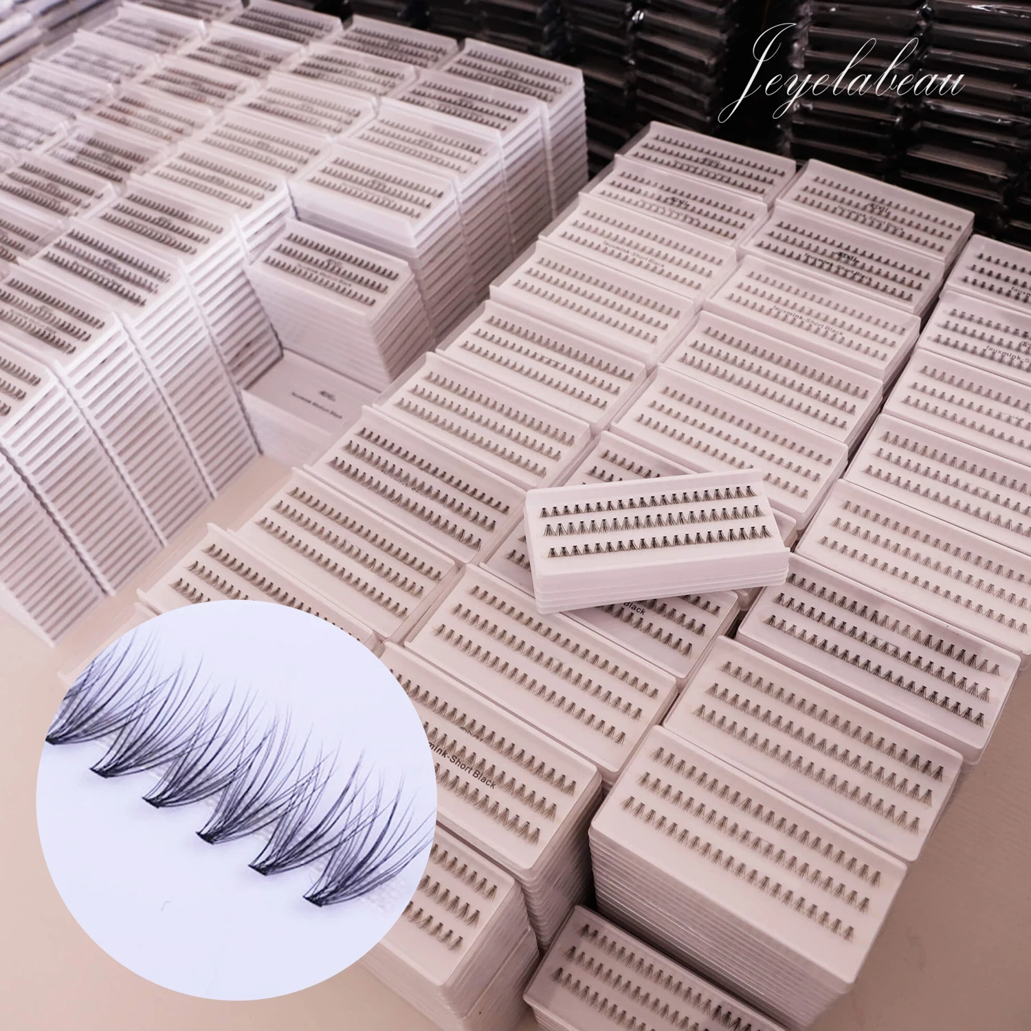 

JB 0.05 D curl fan eyelashes volume lashes heat bonded eyelash extension pre made fans eyelash extensions cilios tufinho natural