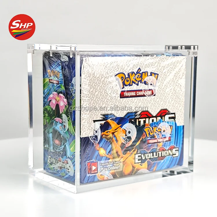 SHP Strong Magnet Acrylic Pokemon English Booster Box Display Case Protector for TCG EX Era Evolutions Pokemon Booster Box