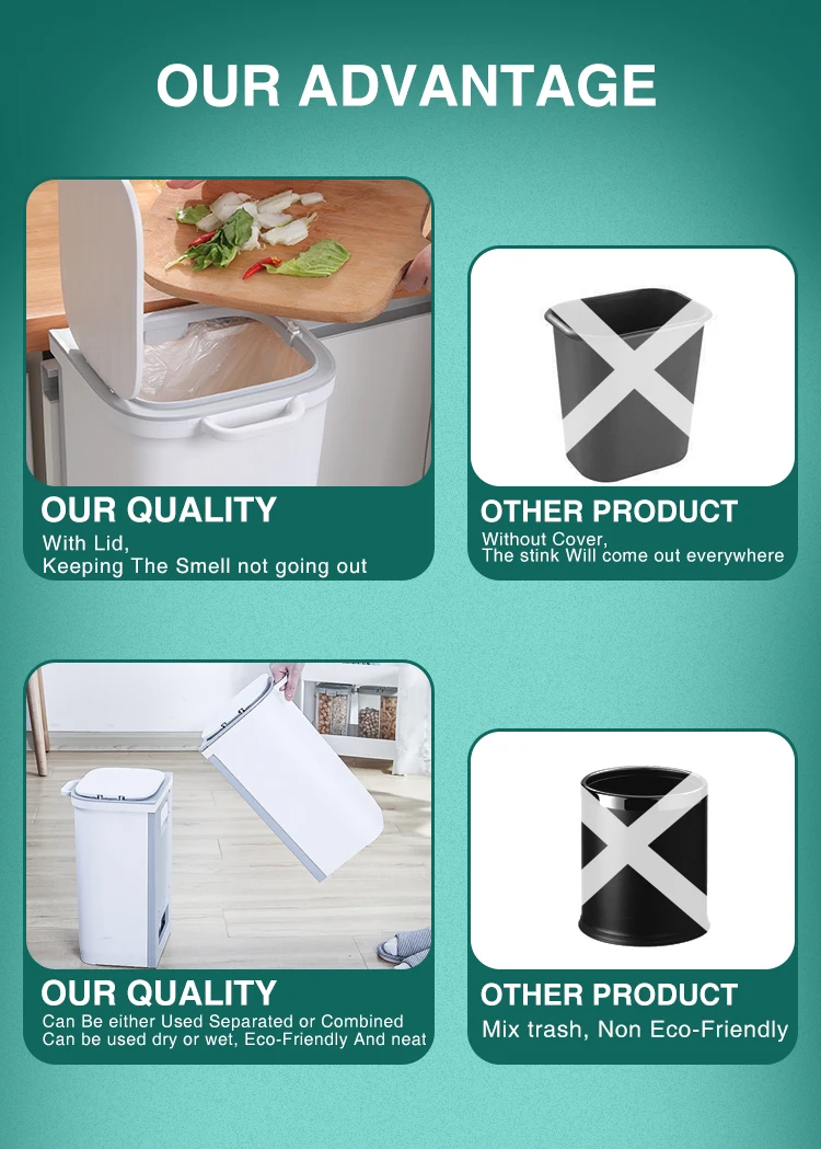 Creative Design Wet Dry Separation Hanging Trash Can With