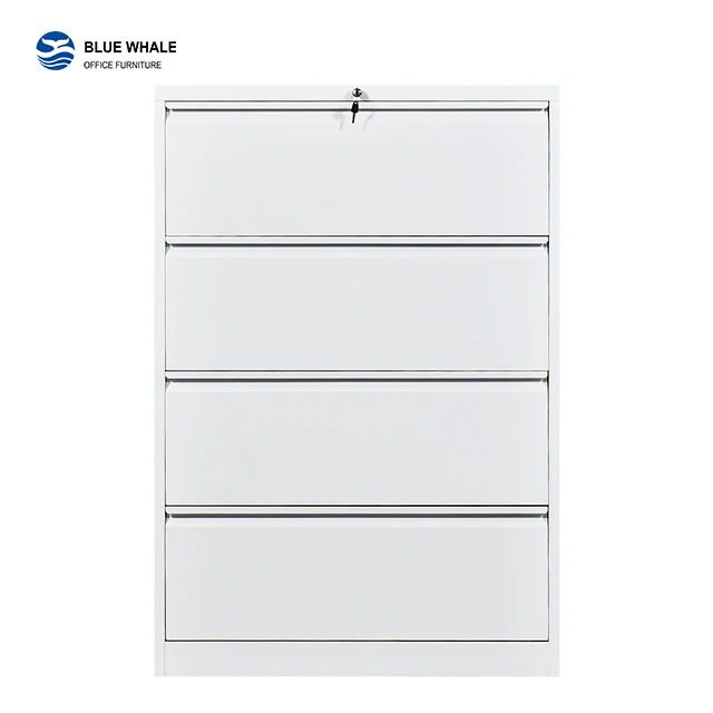 
4 Drawer Cabinet Office Lockable Lateral Vertical Filing Drawers Cabinet Storage 