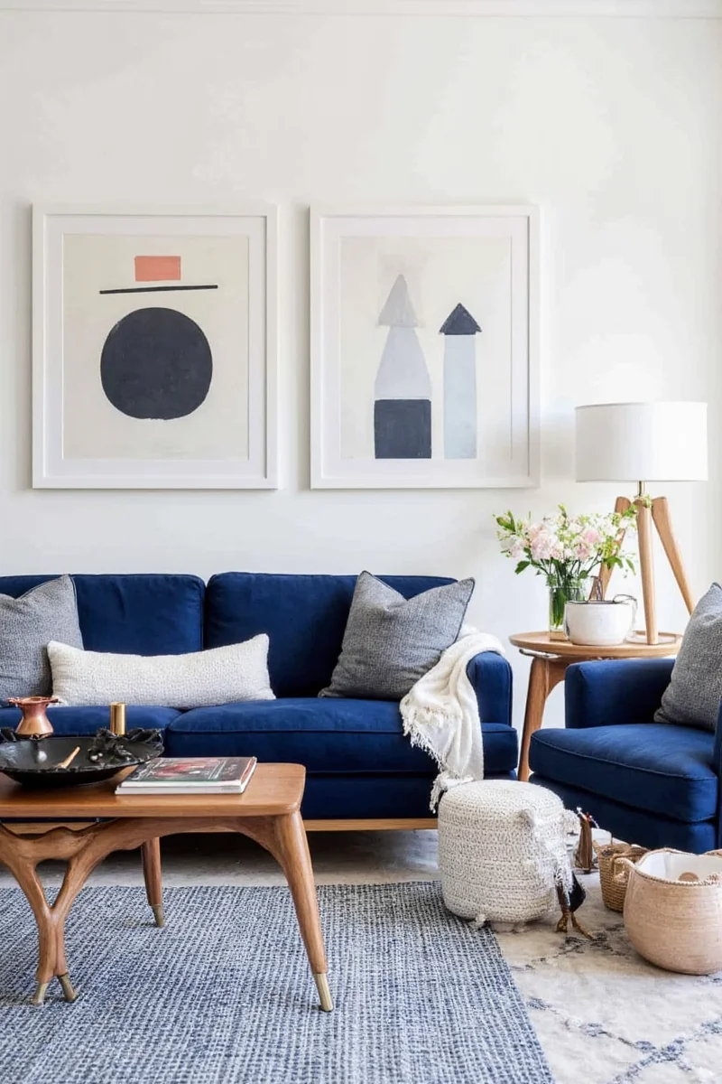 10 navy blue living room accents that add class without losing the kid friendly vibe