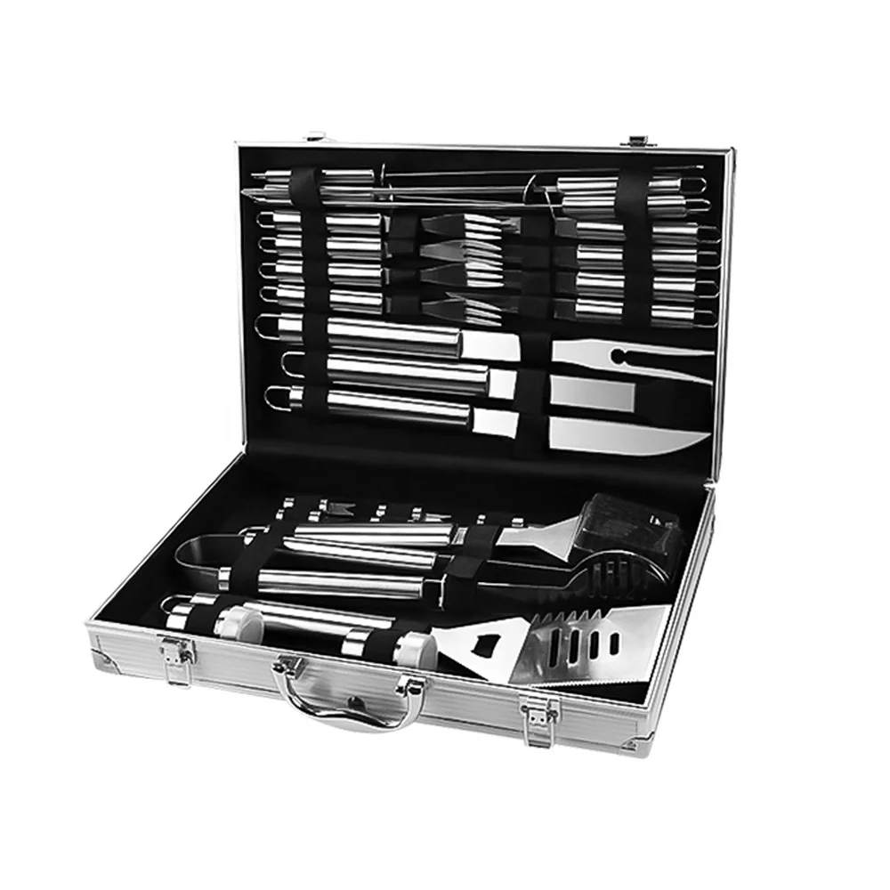 

High quality stainless steel cooking multi barbecue bbq and grill accessories tools set, Natural