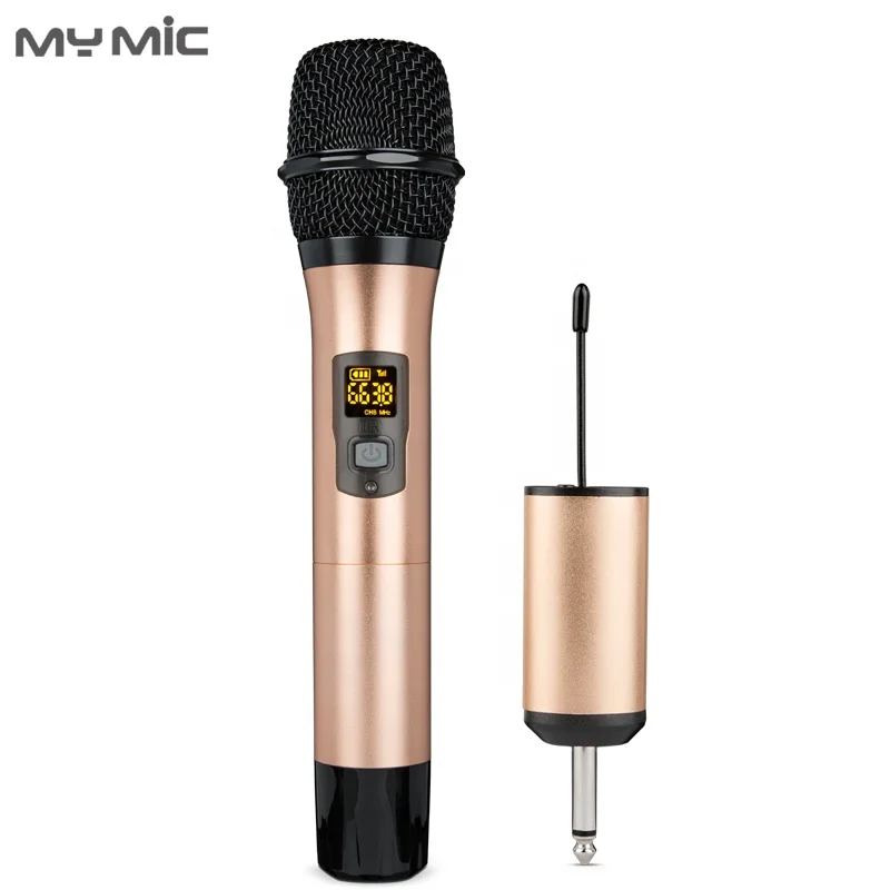 

2019 New model WX01 professional Dynamic Karaoke uhf Wireless microphone, Gold