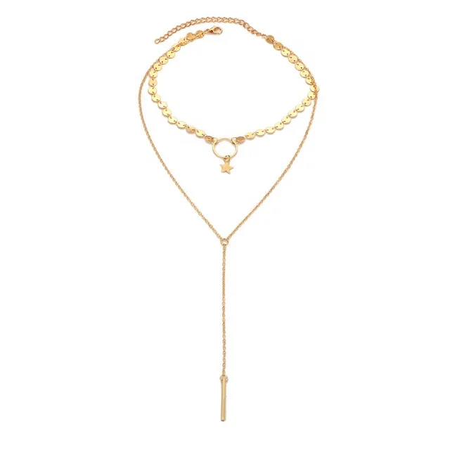 

2020 high quality fashion Christmas star paillette gold plated choker women necklace jewelry, Picture