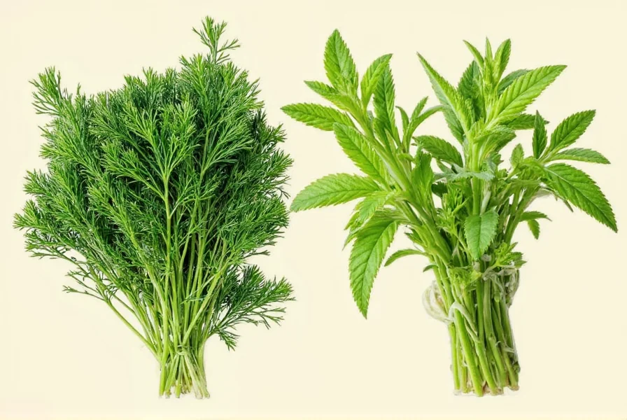 Bundle of fresh herbs at a farmer market stall