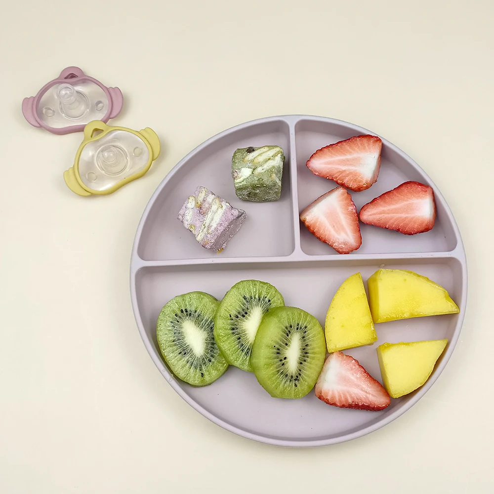 

PLT1006 Customized Brand Silicone Baby Feeding Set Toddle Tableware 100% Food Grade Suction Plato ODM&OEM