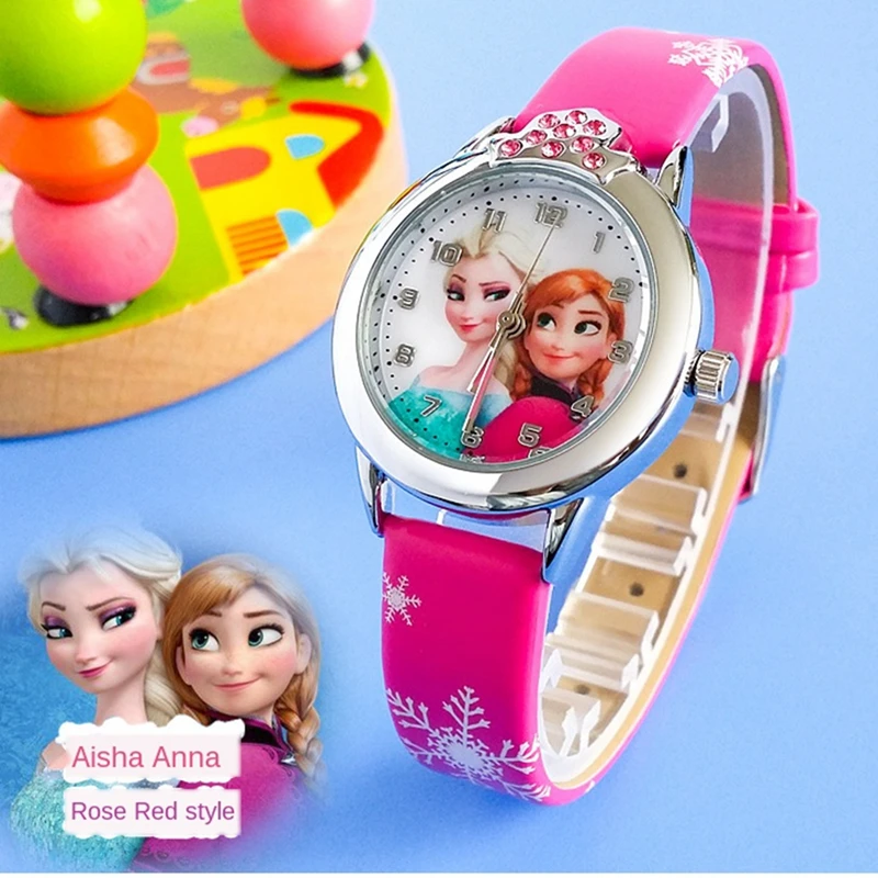 

Frozen Watch Kids Princess Ella Cartoon Watches Children Leather Quartz Wrist Watches for Kinds Girls Gifts Relogio Infantil