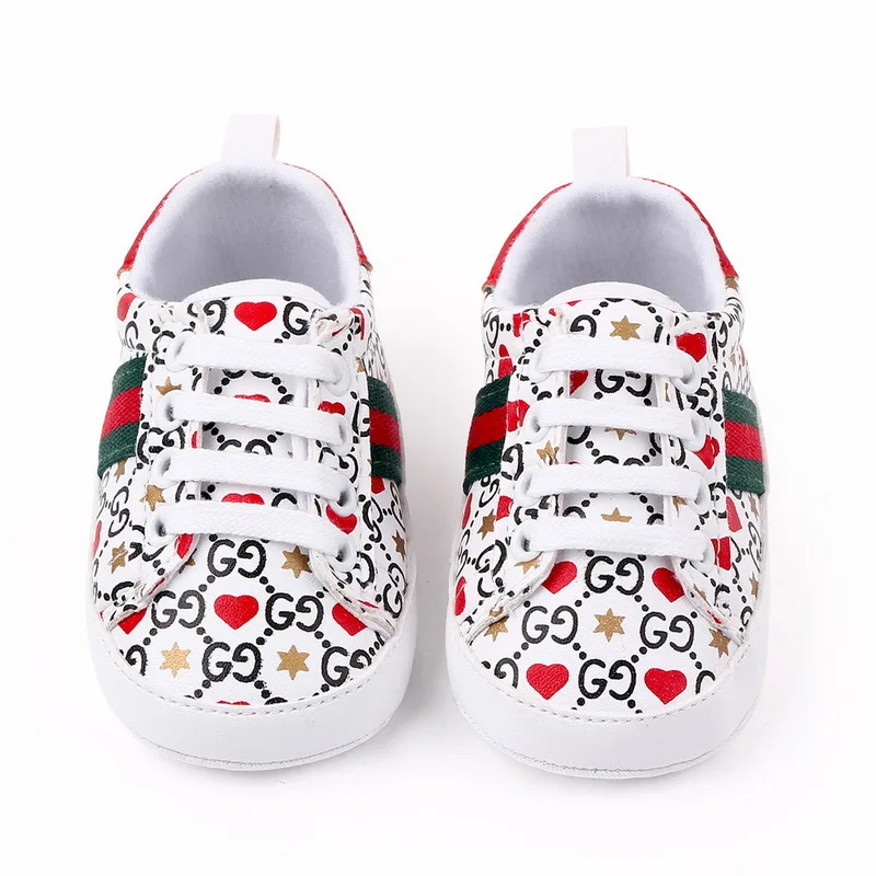 

2020 Latest Baby Kids Soft Sole Leather Shoes Infant Toddler Shoes With Heart Printing