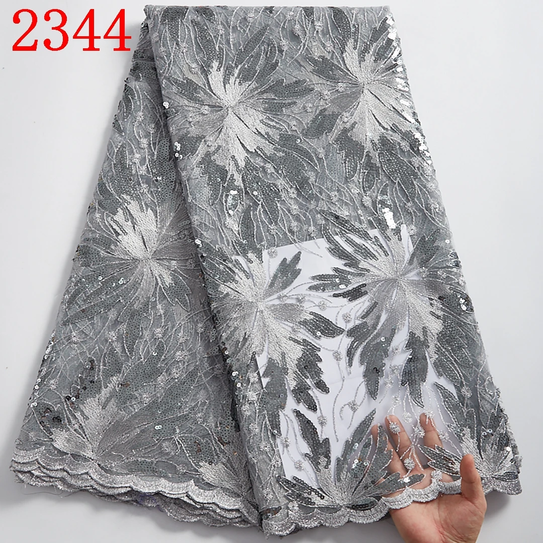 

Free Shipping African French Tulle Net Lace With Sequins Embroidery Nigerian Lace Fabrics Sequins Lace Fabric 2344