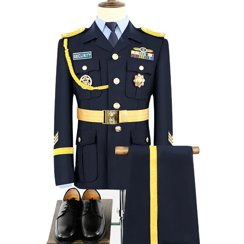 

Latest New Design Security Guard Uniform Military Office Clothing Ceremony Uniforms, Dark blue