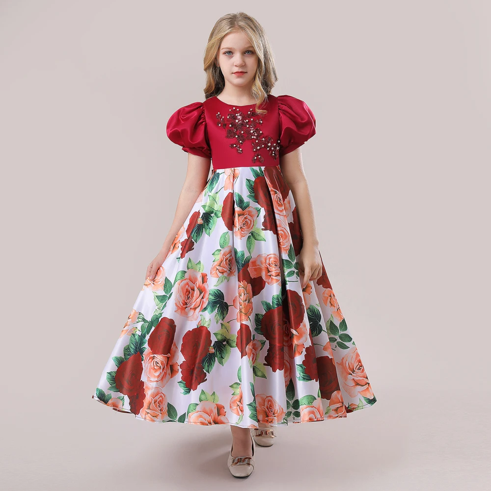 

Hot Selling Kids Summer Party Frock Full Length Summer Dress For Girls 10 Years