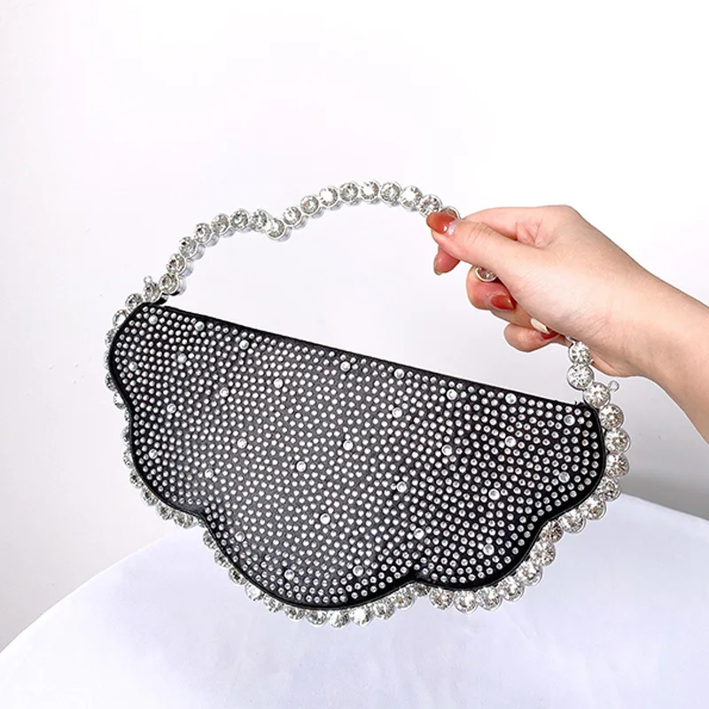 

Fashion party clutch purse for women luxury design diamond handle clutch bag evening bags ladies wedding rhinestone bags