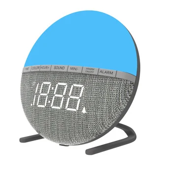 

2021 Amazon new product bedroom sleep aid music night light alarm clock Gift promotion table clock, Custom color