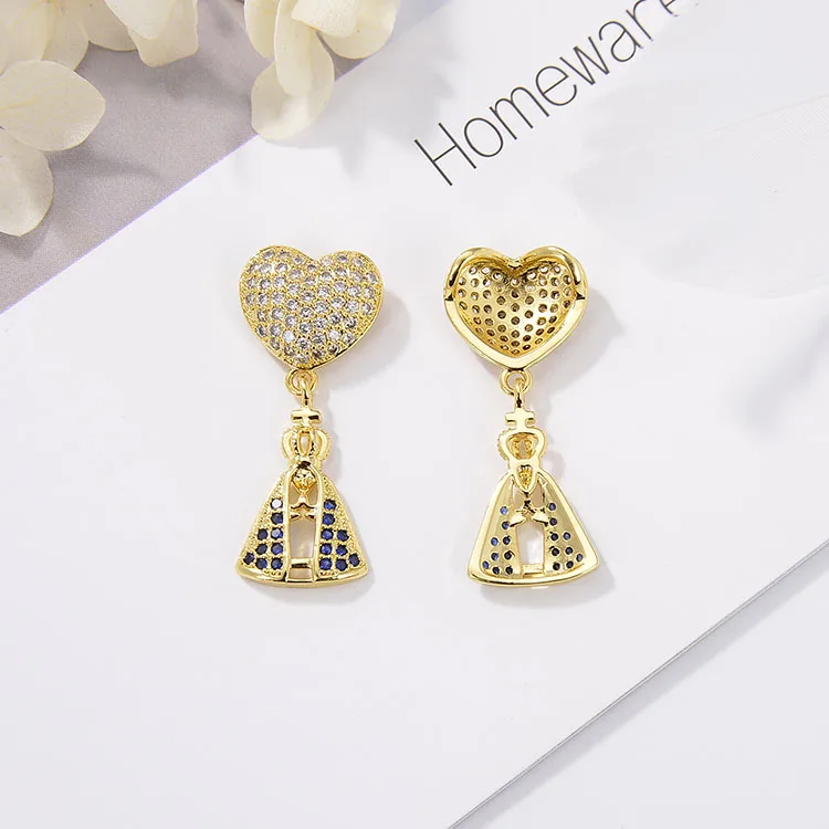 

CZ8157 Hot Sale Beautiful Zircon Micro Pave Heart Necklace Pendant For Jewelry
