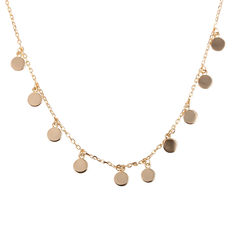 

Hot sale high quality 925 sterling silver women disc round charms necklace pendants