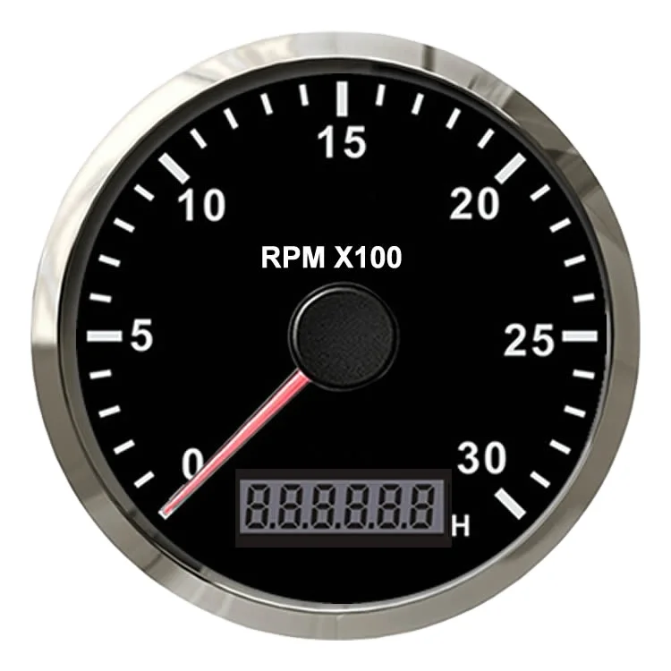 

85mm Tachometer Motorcycle Gauge 12000RPM Waterproof, Black front&dail, white scale and red pointer