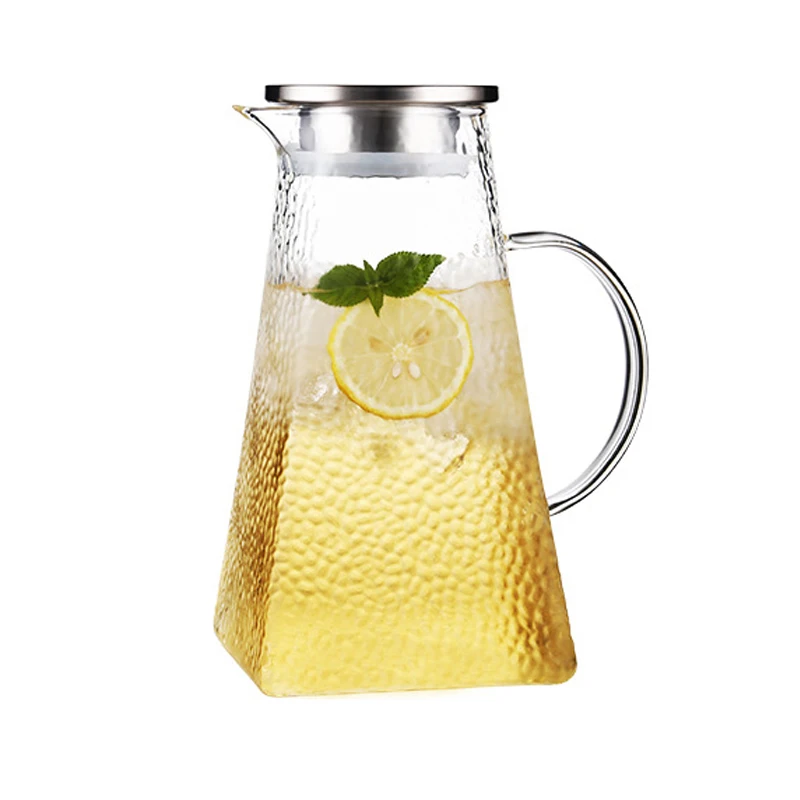 

1500ml/50.73oz Glass Water Carafe with Lid Wholesale Borosilicate Glasses Water Jug Pitcher, Clear