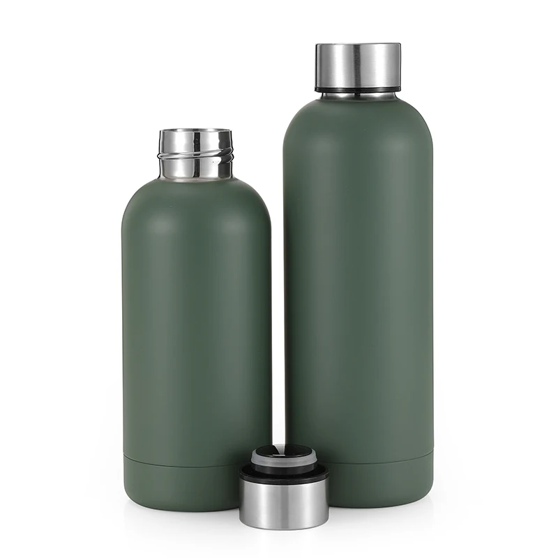 

750ml /500ml gym outdoor sports bpa free flask stainless steel hot and cold water bottle with straws, Customized colors acceptable